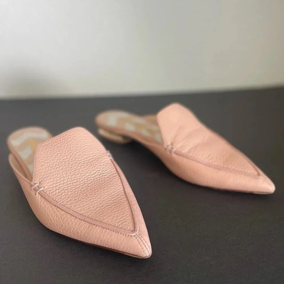 Nicholas Kirkwood Beige Leather Beya Pointed Toe Flats Size 37 - Picture 6 of 12